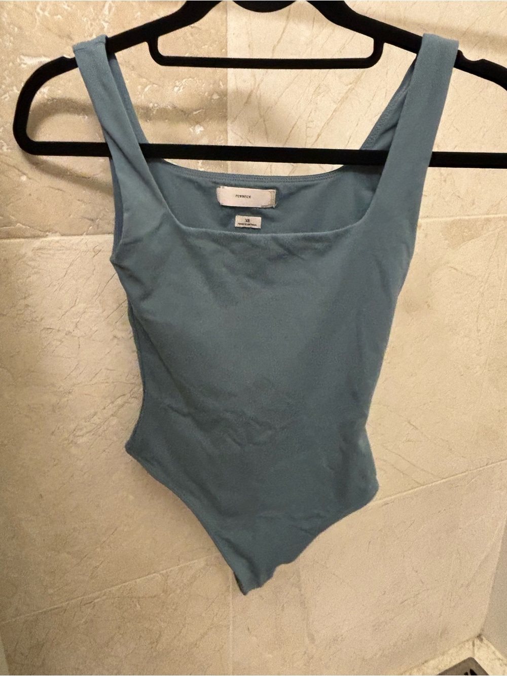 Babaton Powder Blue Square Neck Bodysuit